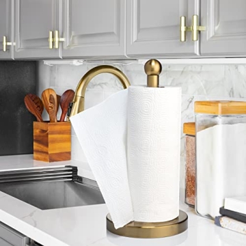 Elegant Brushed Gold Paper Towel Holder for Kitchen