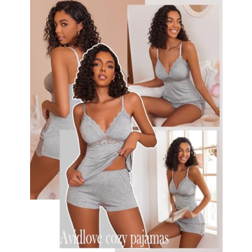 Avidlove Womens Lace Pajama Set Comfortable Elegant Sleepwear