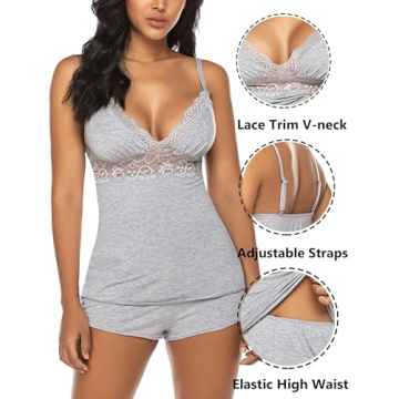 Avidlove Womens Lace Pajama Set Comfortable Elegant Sleepwear