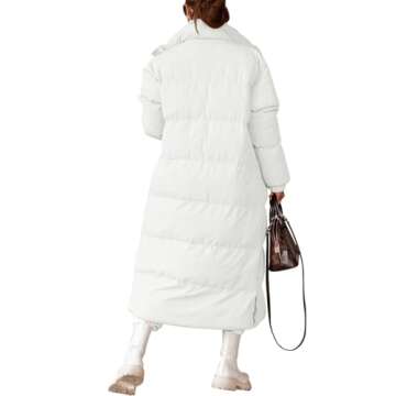 Zwurew Quilted Lightweight Womens Winter Coats Down Puffer Coat Zip Up Long Winter Coat White Puffer Jacket