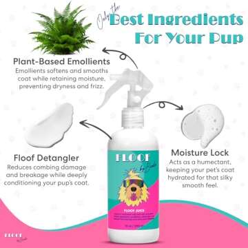 Floof by Brodie Floof Juice - Dry Shampoo for Dogs - Hypoallergenic Dog Dry Shampoo - No Rinse Spray for Odor Control for Smelly Dogs - Waterless Dog Shampoo Made in USA