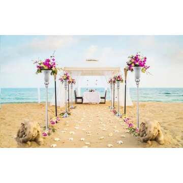 2 Pcs Metal Trumpet Vases for Centerpieces, Tabletop Flower Stand for Anniversary Celebration Weddin...