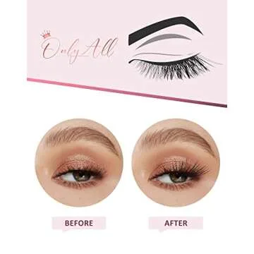 Onlyall Half Eyelashes Corner Lashes Natural Lashes Half Lashes Wispy End Lashes Corner Eyelashes 3/4 Lashes Clear Band Lashes 7 Pairs C25 (8MM-13MM)