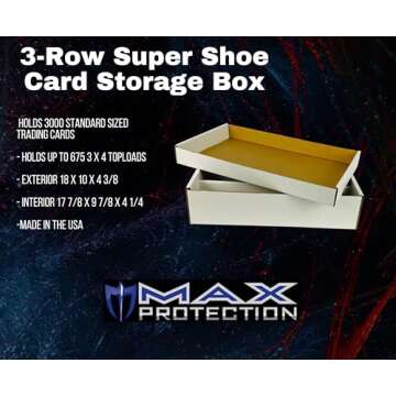 (4) SUPER Shoe 3-Row Storage Box (3000 Ct.) - Corrugated Cardboard Storage Box - Baseball,Football, ...