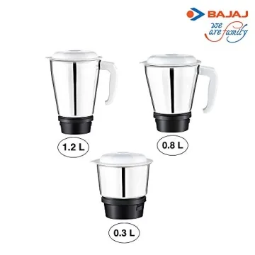 Bajaj Rex 500-Watt Mixer Grinder with 3 Versatile Jars