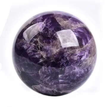 JIC Gem Chevron Amethyst Crystal Ball for Healing & Decor