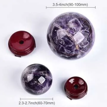 JIC Gem Chevron Amethyst Crystal Ball for Healing & Decor