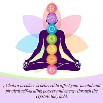 7 Chakra Orgonite Necklace - Healing Crystals Pendant with Adjustable Cords chakra necklaces for Women and Men with Carnelian & Black Obsidian Gemstones Necklace for Healing Self-Body Powers & Energy