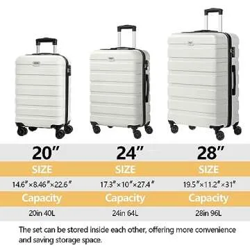 AnyZip 3-Piece Lightweight Hardshell Luggage Set
