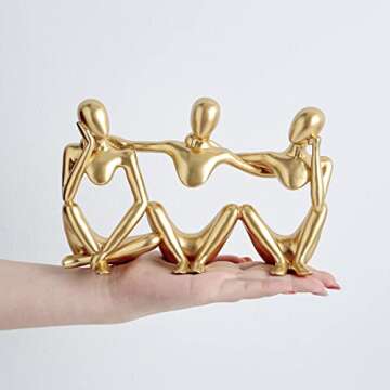 FJS Best Friends Statue Gold Home Decor for Friendship