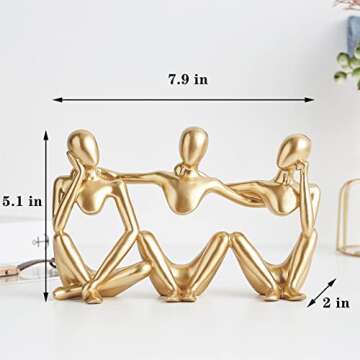 FJS Best Friends Statue Gold Home Decor for Friendship