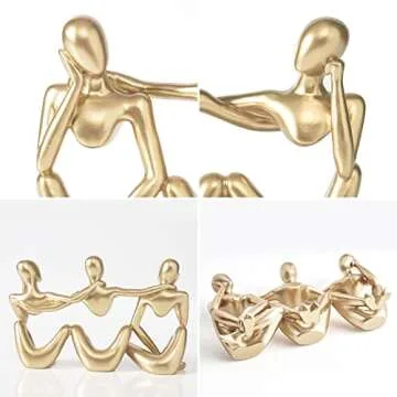 FJS Best Friends Statue Gold Home Decor for Friendship