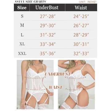 Women's Sexy Lingerie Set with Garter Belt Lace Bodysuit Teddy Baby Dolls Panty with Stockings