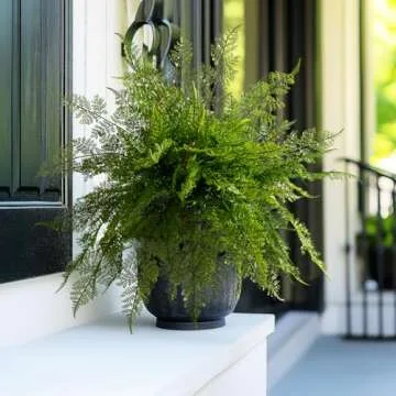 Bailikang 4PCS Lifelike Fake Fern Plants UV Resistant Artificial Boston Ferns for Outdoor Indoor Large Fake Greenery Plants No Wither for Front Porch Garden Window Home Decoration