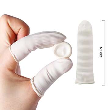 Latex Finger Cots - WZPB 500pcs Latex Finger Cots Finger Protector Disposable Medium Fingertips Protector Finger Covers Medium Latex Fingers Cots for Electronic Repair Handmade Apply