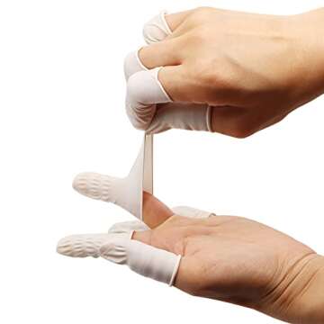 Latex Finger Cots - WZPB 500pcs Latex Finger Cots Finger Protector Disposable Medium Fingertips Protector Finger Covers Medium Latex Fingers Cots for Electronic Repair Handmade Apply