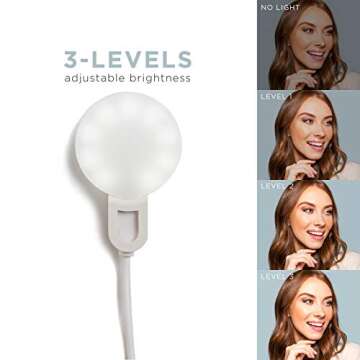 LITTIL Selfie Mini - Rechargeable Selfie Ring Light for Mobile Phone or Laptop | 3 Adjustable Modes ...