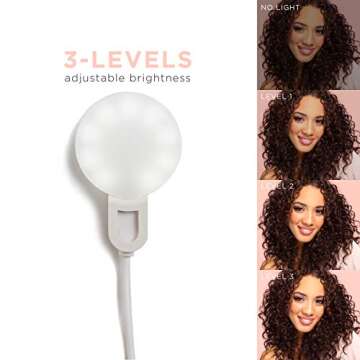 LITTIL Selfie Mini - Rechargeable Selfie Ring Light for Mobile Phone or Laptop | 3 Adjustable Modes | Bright LEDs Perfect for Tiktok, Influencers, Stories, Photos, Videos, & Vlogs