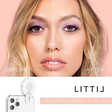 LITTIL Selfie Mini - Rechargeable Selfie Ring Light for Mobile Phone or Laptop | 3 Adjustable Modes | Bright LEDs Perfect for Tiktok, Influencers, Stories, Photos, Videos, & Vlogs