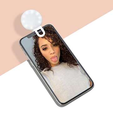 LITTIL Selfie Mini - Rechargeable Selfie Ring Light for Mobile Phone or Laptop | 3 Adjustable Modes | Bright LEDs Perfect for Tiktok, Influencers, Stories, Photos, Videos, & Vlogs