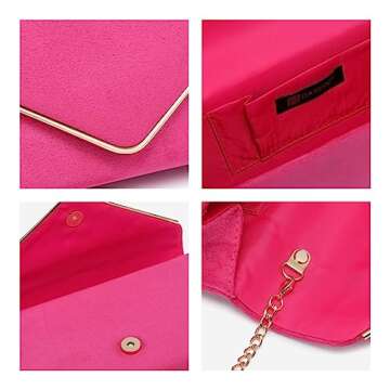 Dasein Elegant Velvet Evening Clutch - Versatile Glam