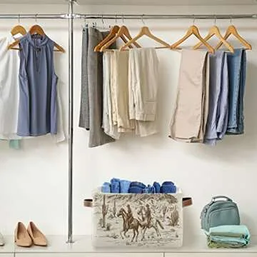 xigua Storage Basket Western Desert Cowboy Storage Bin with Handle, Large Storage Cube Collapsible for Shelves Closet Bedroom Living Room 1PC