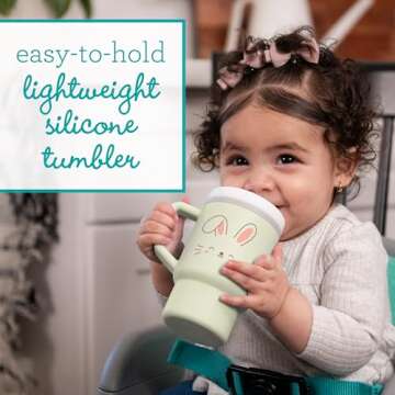 Infantino My 1st Tumbler – Adorable Miniature Tumbler with Leak-Resistant Straw and Toddler-Friend...