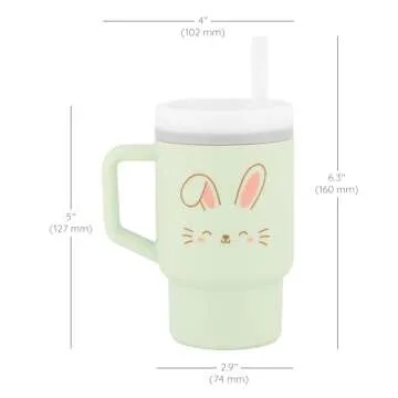 Infantino My 1st Tumbler – Adorable Miniature Tumbler with Leak-Resistant Straw and Toddler-Friendly Handle, Encourages Hydration, Easy to Clean, 9 fl. oz, Bunny
