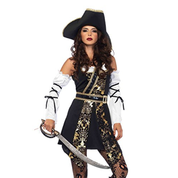 Leg Avenue Black and Gold Pirate Costume for Women