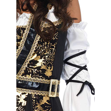 Leg Avenue Black and Gold Pirate Costume for Women