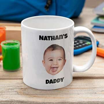 Gifts for Mom, Custom Mug with Your Baby's Face, Personalized Baby Face Mug w/Photo, Name and Title ...