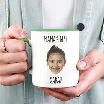 Gifts for Mom, Custom Mug with Your Baby's Face, Personalized Baby Face Mug w/Photo, Name and Title - 9 Mug Colors & 4 Font Options - Kids Photo Mug, Dad Birthday Gift