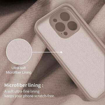 bicol for iPhone 15 Pro Max Case with Screen Protector,Enhanced Camera Lens Protection,Soft Liquid Silicone Slim Fit Protective Phone Cover 6.7" Light Brown