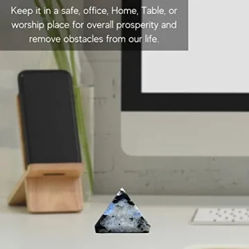 Rainbow Moonstone Crystal Healing Pyramid – 1-Inch Gemstone