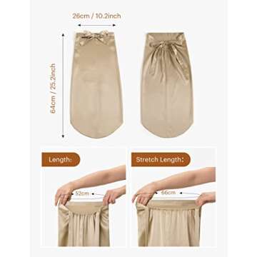 LILYSILK Mulberry Silk Sleep Cap 100% 19 Momme Long Silk Bonnet for Curly Hair, Night Cap for Sleeping, Silk Hair Wrap for Women Coffee