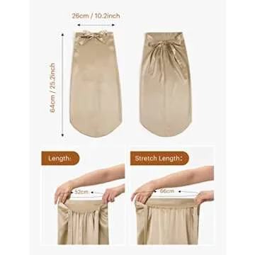 LILYSILK Mulberry Silk Sleep Cap 100% 19 Momme Long Silk Bonnet for Curly Hair, Night Cap for Sleeping, Silk Hair Wrap for Women Coffee