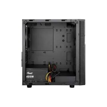 Rosewill FBM-X2-400-HELIX Micro ATX Mini Tower Desktop Gaming PC Computer Case with Pre-Installed 400W PSU, 240mm AIO Support, USB 3.0
