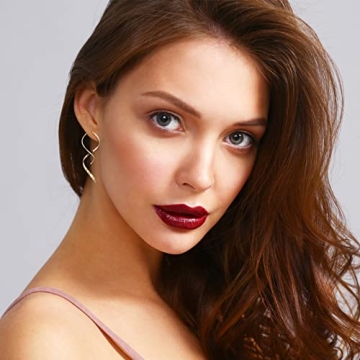 14K Gold Spiral Threader Earrings - Hypoallergenic Dangle