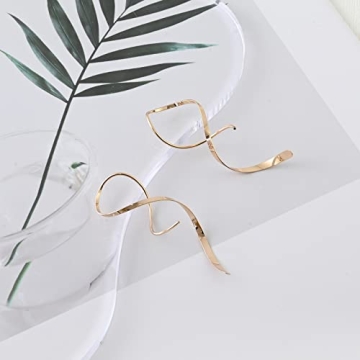 14K Gold Spiral Threader Earrings - Hypoallergenic Dangle