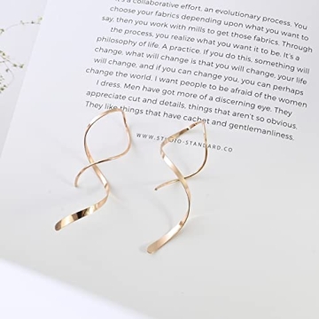 14K Gold Spiral Threader Earrings - Hypoallergenic Dangle