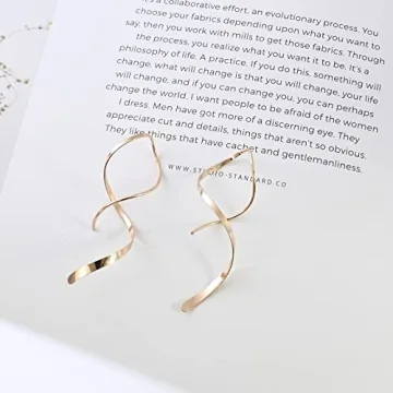 14K Gold Spiral Threader Earrings - Hypoallergenic Dangle