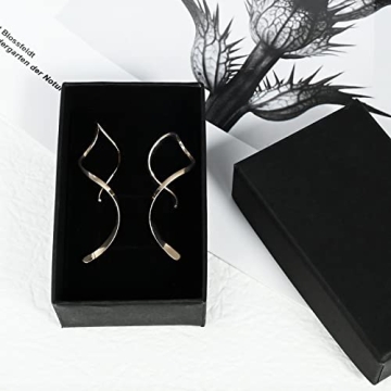 14K Gold Spiral Threader Earrings - Hypoallergenic Dangle