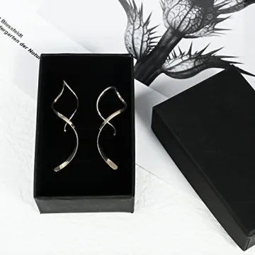 14K Gold Spiral Threader Earrings - Hypoallergenic Dangle