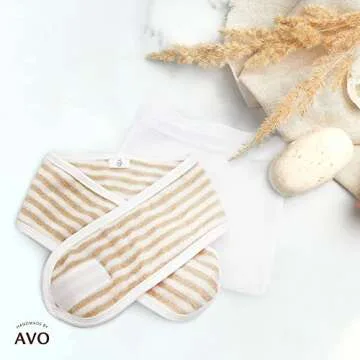 HANDMADE BY AVO Spa Headband - 100% Organic Cotton Terry Cloth Women Facial Makeup Head Band Soft Head Wraps for Shower Washing Face Bath (Beige)