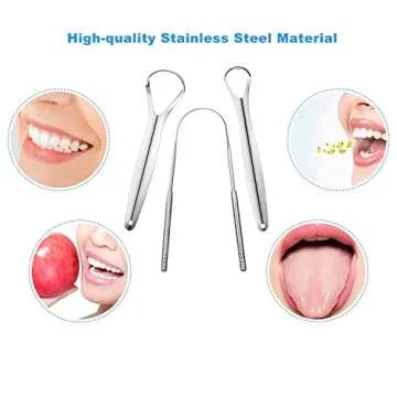 Premium Stainless Steel Tongue Scraper Set for Fresh Breath