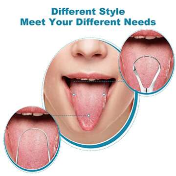 3 PCS Metal Tongue Scraper, Tongue Scrapers for Adults, Stainless Steel Tounge Scrappers, Tounge Scraper, Portable Tongue Scrappers YLYL