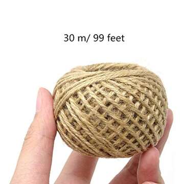 Handmade with Love Mini Gift Paper Tags, 200 pcs Heart-Shaped Brown Gift Labels with 99 ft Natural Jute Twin, Kindness for Gift Wrap, Wedding Favors by Hubhnb