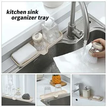 MicoYang Silicone Soap Dish with Drain Spout for Kitchen and Bath