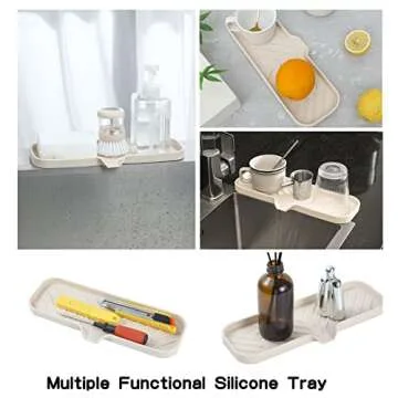 MicoYang Silicone Soap Dish with Drain Spout for Kitchen and Bath