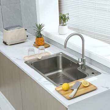 MicoYang Silicone Bathroom Soap Dishes with Drain Spout-Bathroom and Kitchen Sink Organizer,Sponge Holder,Dish Soap Tray,Perfect for Dispenser,Scrubber,Bottle,Cup on Sink or Counter-Tapioca 12"×4"